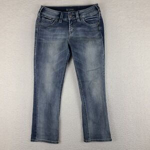 Silver‎ Jeans Womens 27x22.5 Blue Suki Mid Capri Dark Wash Denim
